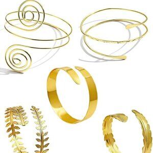 Renaissance Arm Cuff Upper Arm Band Cuff Bracelet Set of 5